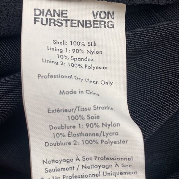 NWT Diane von Furstenberg Silk Black Floral Dress - Picture 12 of 15